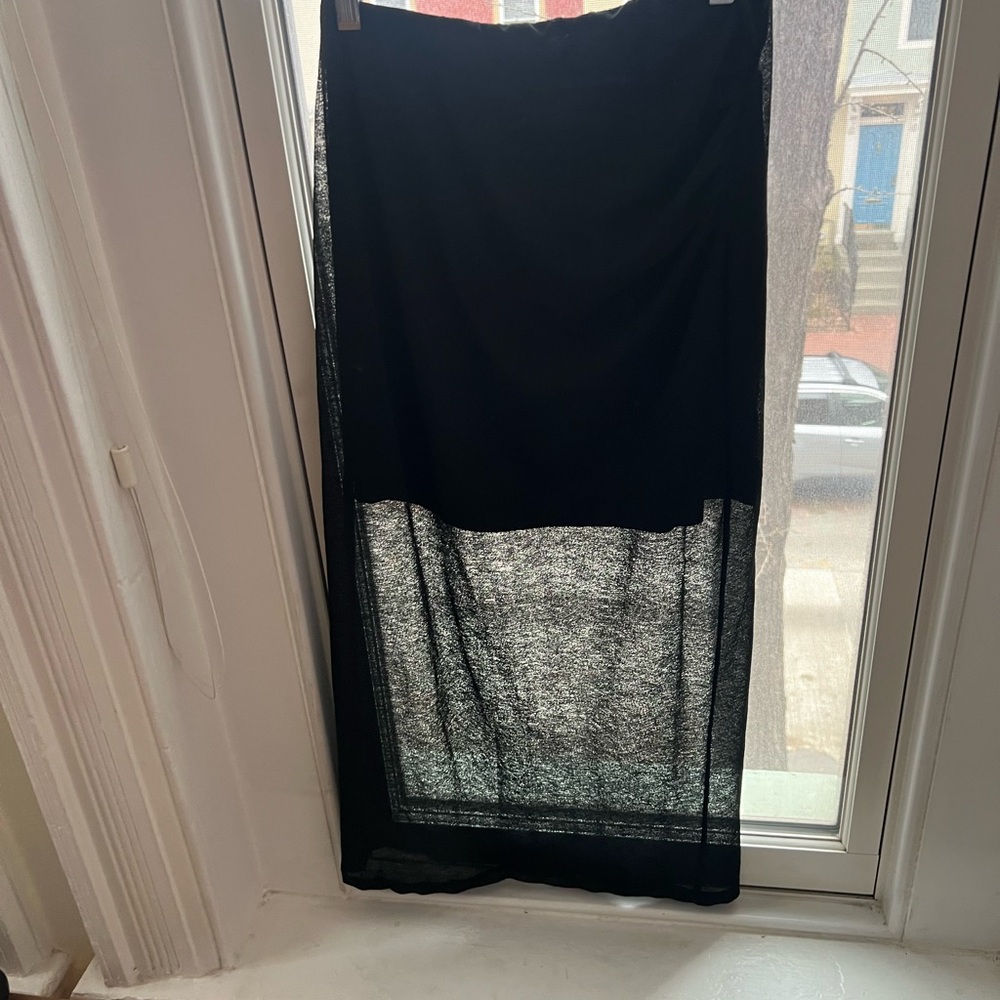 Abercrombie Black Half-Sheer Maxi Skirt